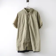 大きいサイズ サブストリート sab street INDESIGN シャツカラーブラウス 15号＼カーキ バイカラー シャツ チュニック【2400014776850】