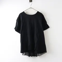 美品 大きいサイズ サブストリート sab street FONTLAB チュールカットソー 15号＼ブラック コットン プルオーバー【2400014776812】