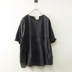 サマンサモスモス Samansa Mos2 SM2 布帛ギャザー貼りカットソー F∥チャコールグレー系 フリル Tシャツ 半袖 トップス【2400014793994】