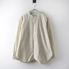 美品 マドリガル ステンカラー soutiencollar Cotton Stripe コットンストライプ 黄昏 NEWパティシエシャツ F ベージュ┃【2400014791624】
