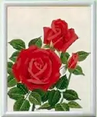 文化刺繍ｷｯﾄ 1号額付き 「ばら」【新品】【正規品】【糸の絵画】