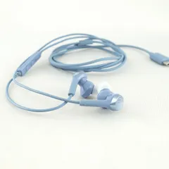 audio Technica ATH-CKS330C 有線イヤホン USED美品 重低音 SOLID BASS HDドライバー搭載 マイク付リモコン 密閉型 ブルー 完動品 V1622