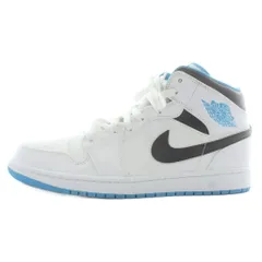 ナイキ NIKE エアジョーダン1 ミッド ホワイト レーザーブルー Air Jordan 1 Mid White Laser blue スニーカー レザー ハイカット US9.5 27.5㎝ 白 ホワイト 青 ブルー 554724-141 /XZ ■GY18