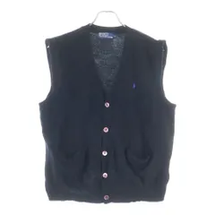 POLO RALPH LAUREN (ポロラルフローレン) ラムウール ボタンフライ ニットベスト セーター ブラック