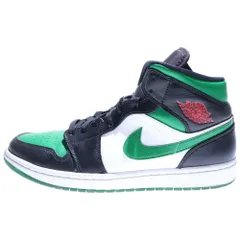 NIKE (ナイキ) AIR JORDAN 1 MID PINE GREEN エアジョーダン 1 ミッド パイングリーン ミッドカットスニーカー US12/30cm ホワイト/ブラック/グリーン 554724-067