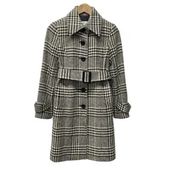 Pinky&Dianne(ピンキー&ダイアン) コート サイズ38 M レディース - アイボリー×黒 長袖/ツイード/千鳥格子柄/冬