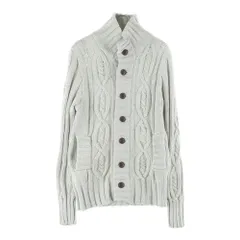 Abercrombie&Fitch (アバクロンビーアンドフィッチ) ウール混 ローゲージ アクリルニットカーディガン グレー