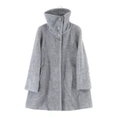 Max Mara (マックスマーラ) 6ボタン ハイネック アルパカ シャギーコート レディース グレー 60862543 07