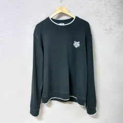 B1-27/KENZO ケンゾー ニートバイカラー ブラック 起毛 Tシャツ メンズL