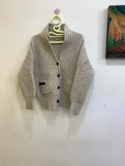 ROAアンド재인 ベージュ ニット カーディガン/ウール80