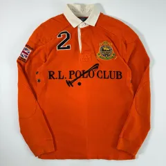 POLO ラルフローレン ゴルフ 刺繍 コットン オレンジ ラグビー Tシャツ