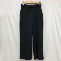 ナチュラルビューティーベーシック ウエスト細ベルト付き ストレートワイドパンツ スラックス ZOZOマルチサイズ 縦S横S+