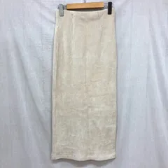 訳ありタグ付 ROPE 22AW コーデュロイジャージタイトスカート ミモレ丈 太コーデュロイ ウエストゴム セミタイトスカート アイボリー 38 M