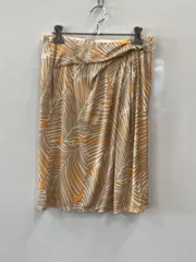 e637⚫︎COUP DE CHANCE⚫︎クードシャンス⚫︎総柄⚫︎タイト⚫︎スカート⚫︎size40⚫︎オレンジ×ベージュ⚫︎日本製