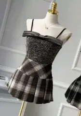 チェック プリーツ スカート セット