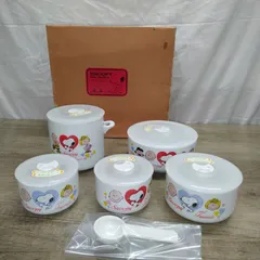 キャラクター食器 陶芸製 スヌーピー タッパー  大・小５点セット 未使用品 箱入り S508