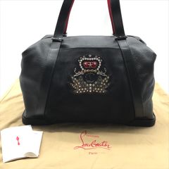 ff3 クリスチャン ルブタン ボストンバッグ デイモン 黒 スタッズ 本革 