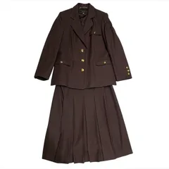 良品 Leilian レリアン クラシカル ジャケット スカート セットアップ レディース ファッション 9号 ブラウン m15419