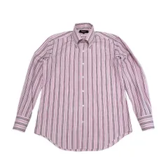 古着 ポールスチュアート Paul Stuart 長袖 ボタンダウンシャツ クリーニング済み ストライプ柄 メンズ Mサイズ