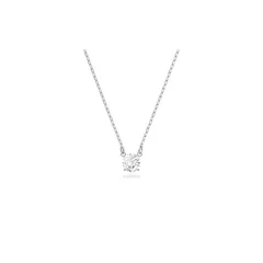 【公式】【スワロフスキー】Stilla Attract ネックレス, ラウンドカット, ホワイト, ロジウム・プレーティング 0