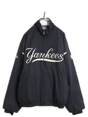 【お得なクーポン配布中!】 ヤンキース 中綿 ナイロン ジャケット メンズ L / MLB オフィシャル マジェスティック トラック スタジャン フリース ライナー 大リーグ 紺