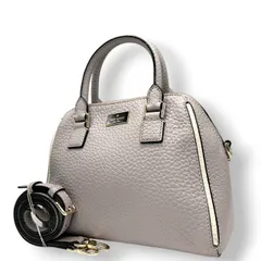 【美品】ケイトスペード 2WAY ハンドバッグ ショルダーバッグ 斜め掛け可 ミニボストン ドーム型 レザー パープル ラベンダー ゴールド金具 レディース エレガント フェミニン かわいい 通勤 デート 自立可 s41