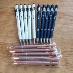 新品 タッチペン付きボールペン イカリ柄10本＋人気の色々：ローズゴールド5本