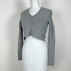 セオリー / カシミア ウール クロップド Vネック ニット レディース P 44 XS / ラデン