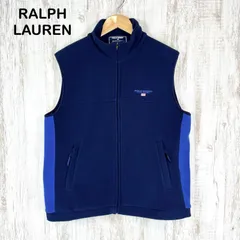 POLO  SPORTS RALPH LAUREN ポロスポーツラルフローレン ロゴ刺繍 ハイネック フルジップアップ フリース ベスト トップス ネイビー メンズ