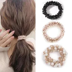 HAPVITAL ヘアゴム【3本セット】髪ゴム 髪飾り おしゃれ ヘアアクセサリー ヘアゴム ファッション オフィス 通勤 大人 トレンド 小物 っぽい トレンド おしゃれ かわいい ギフト (シンプル3点セット) 1