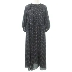 シンプリシテェ SIMPLICITE 美品 ドット シフォン ワンピース ロング ゆったりめ 黒 ブラック