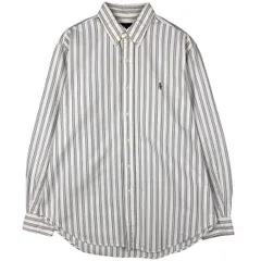 古着 ラルフローレン Ralph Lauren CLASSIC FIT 長袖 ボタンダウンストライプシャツ メンズL相当/eaa597700