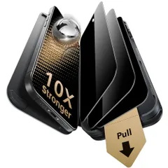 【３秒で完成・コーニング?社製】ESR ガラスフィルム iPhone 17 用 覗き見防止 10倍強化保護 iPhone16pro用 強化ガラス 米軍MIL規格 ３枚 さらさら 気泡無し 指紋防止 自動除塵 ホコリフリー SGS認定品 2.5M鋼球落下テストs