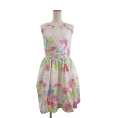 チェスティ Chesty ノースリーブワンピース ひざ丈 花柄 白 ホワイト 1 ■TC