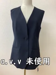アーヴェーヴェ (a.v.v) タグ付き未使用 紺黒ベスト ストレッチ UVカット サイズS