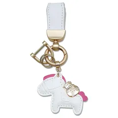 hakiloft 勝馬銭運 開運 キーホルダー おしゃれ 皮革 馬のチャーム バッグチャーム 動物 ロデオチャーム 大人可愛い アクセサリー 車のキーホルダー キャリーケース 鞄に付ける為 縁起物 ギフト 財布(ホワイト) 1