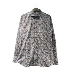 カリバン CALIBAN カジュアルシャツ 花柄 長袖 41 白 ホワイト ピンク 青 ブルー 