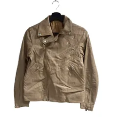 プラージュ Plage 17SS ジャケット ライダース レザー ダブル シープスキン 38 ベージュ ■TC