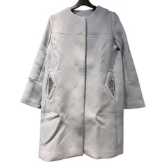 チェスティ Chesty ノーカラーコート 比翼仕立て 装飾 1 水色 ブルー 078-392-2380 ■TC