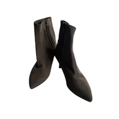  Odette e Odile オデット エ オディール ショートブーツ グレージュ レディース 23 1/2cm【DD132】