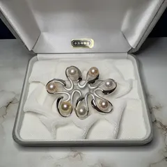 あこや本真珠  SVブローチ(ケース付き)
