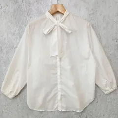 mili an deni ミリアンデニ リボンタイ バルーンスリーブ ブラウス ボウタイ シャツ ホワイト Mサイズ ◎、〇□