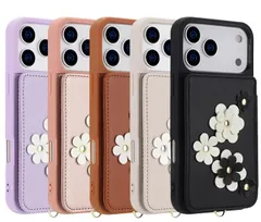 高級感 カード収納付きスマホケース iPhone 17 Pro対応／iPhone 17 Pro Max対応 スタンド一体型 斜め掛けストラップ付き IDカード収納 カードケース 新作