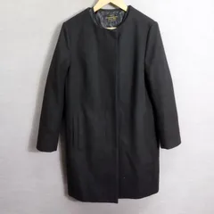 nano universe ナノユニバース ノーカラー コート ライナー付 キルティング ライナー アウター シンプル ブラック系 36 A631