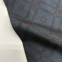 本場大島紬 泥藍染 横双 裄65.5 素敵な絣柄 正絹 着物 MK-3529