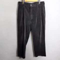 ワイド コーデュロイ パンツ ボトム 2タック 光沢 コットン ブラウン系 古着 VINTAGE 80s 90s 88-69 A638