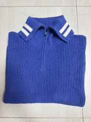 正規品 H&M - ブルー ニット ジップアップ セーター