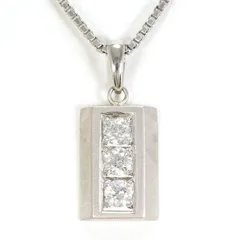 PT900　PT850　ネックレス　necklace　ダイヤ　0.47　カード鑑別書　総重量約9.9g　約42cm