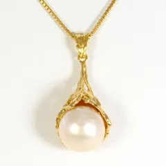 K18YG　ネックレス　necklace　パール（半形真珠）　カード鑑別書　総重量約9.0g　約45cm