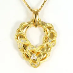 K18YG　ネックレス　necklace　ダイヤ　0.10　カード鑑別書　総重量約7.4g　約45cm